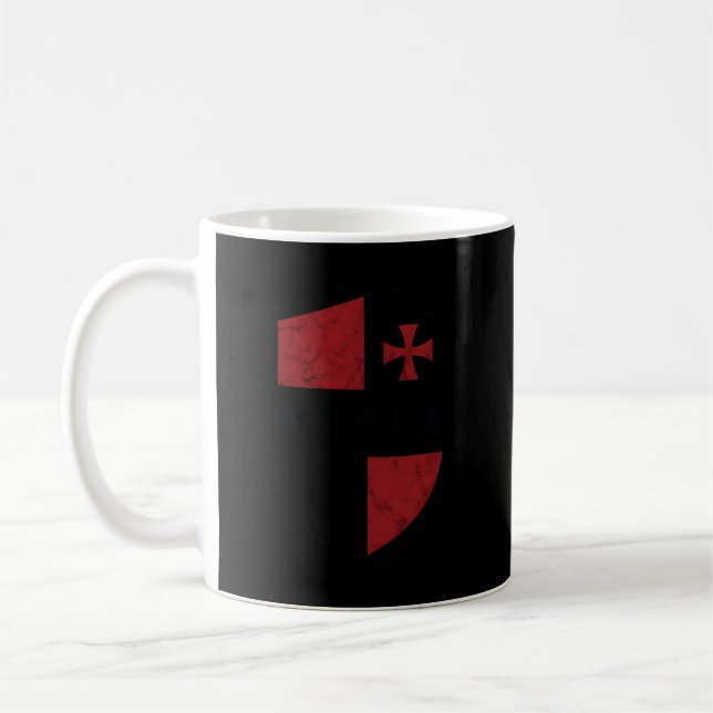 Mug Chevalier Templaire Croix Et Bouclier Croiseur Méd (Gauche)