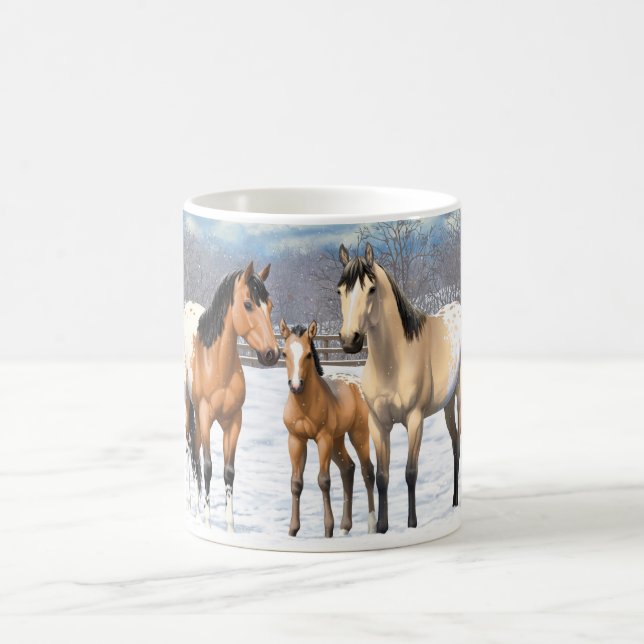 Mug Chevaux Appaloosa En Peau De Bouche En Neige (Centre)