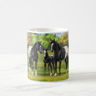 Mug Chevaux Appaloosa Noir Dans Les Pâturages D'Été