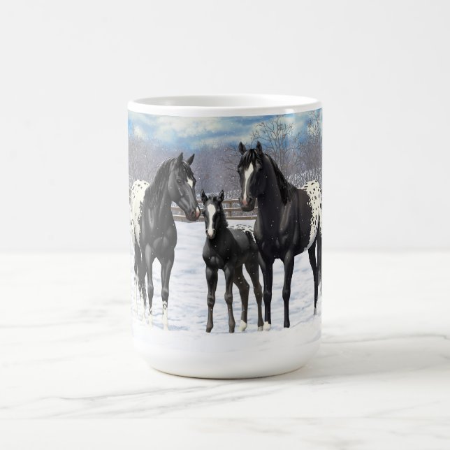 Mug Chevaux Appaloosa Noir En Neige (Centre)