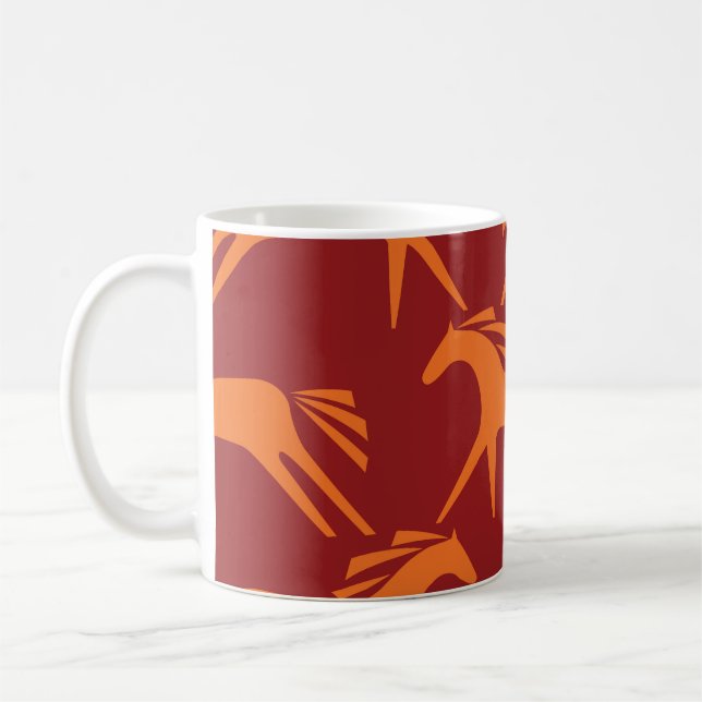 Mug Chevaux : Beauté équestre rouge sans mer. (Gauche)