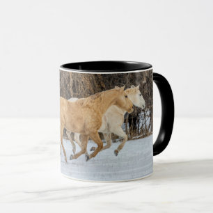 Mug Chevaux courant dans la neige