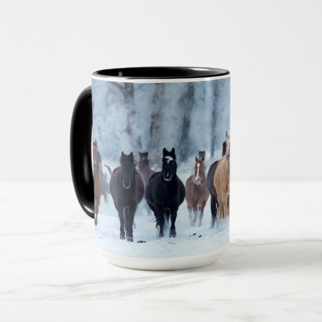 Mug Chevaux dans le froid (Devant gauche)