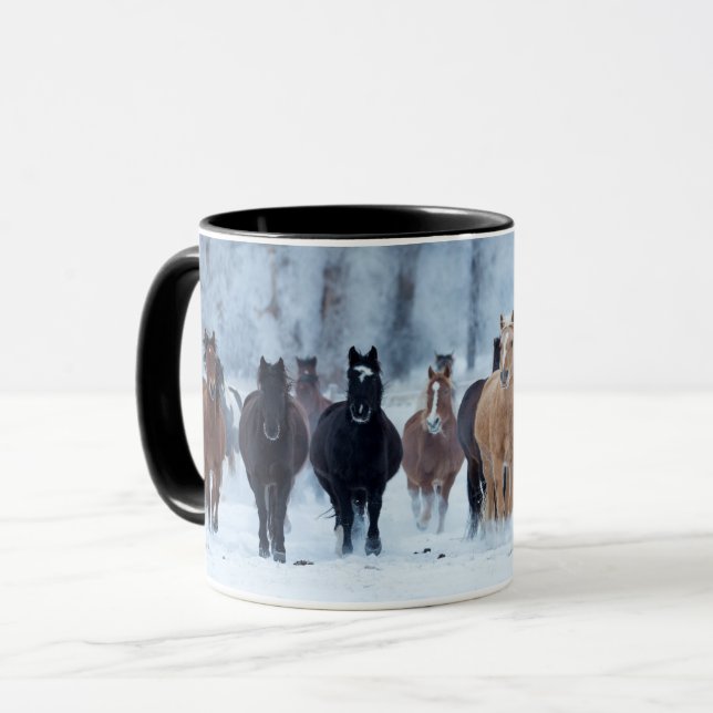 Mug Chevaux dans le froid (Devant gauche)