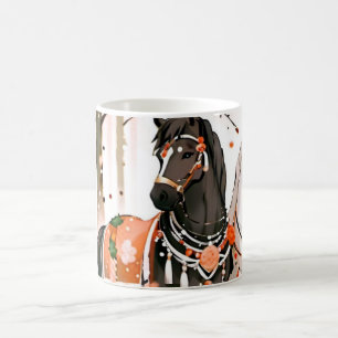 Mug Chevaux dans une forêt rouge