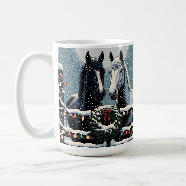 Mug Chevaux de fête | Joyeux Noël (Gauche)