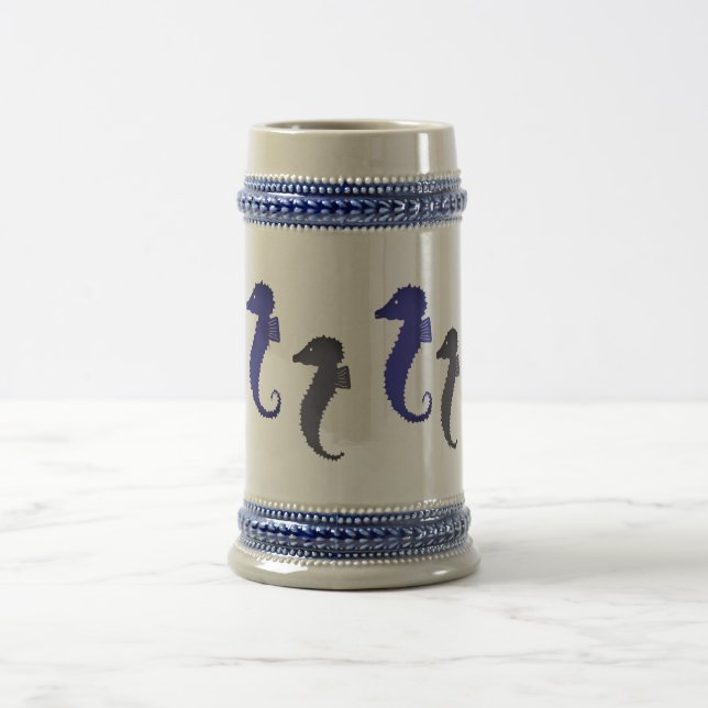 Mug - Chevaux de mer en bleu et gris (Centre)
