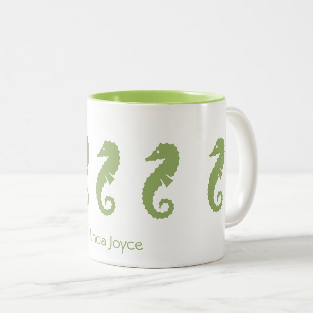 Mug - Chevaux de mer (vert) (Devant droit)