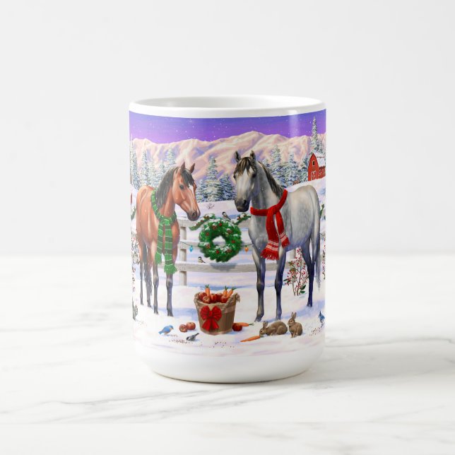 Mug Chevaux de Noël dans la neige (Centre)