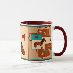 Mug Chevaux de pétroglyphe