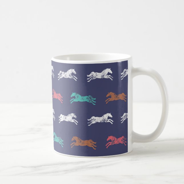 Mug Chevaux équestres classiques multicolores (Droite)