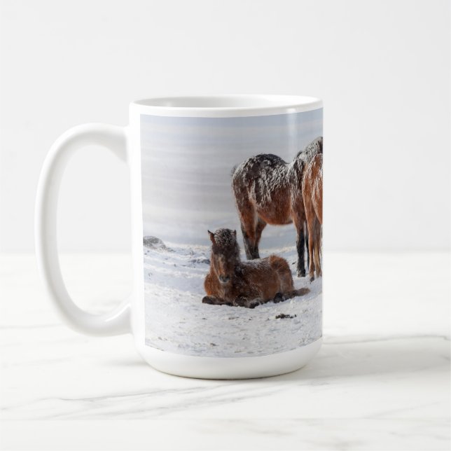 Mug Chevaux islandais couverts de neige (Gauche)