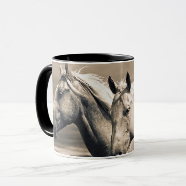 Mug Chevaux Quarter Horses dans la Prairie Canadienne (Devant gauche)