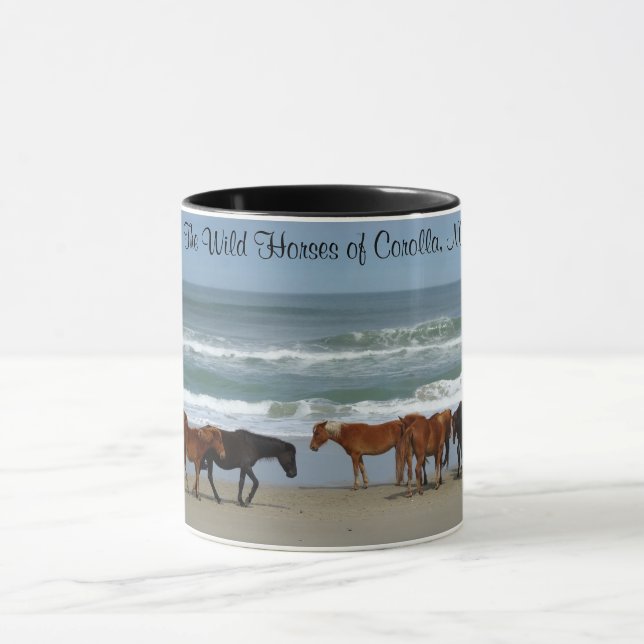 Mug Chevaux sauvages Banques extérieures OBX Coffee Mu (Centre)