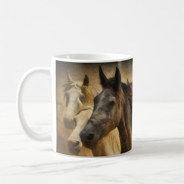 Mug Chevaux sauvages Brown et blancs (Gauche)