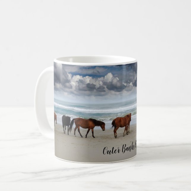 Mug Chevaux sauvages Corolla Outer Banks NC (Devant gauche)