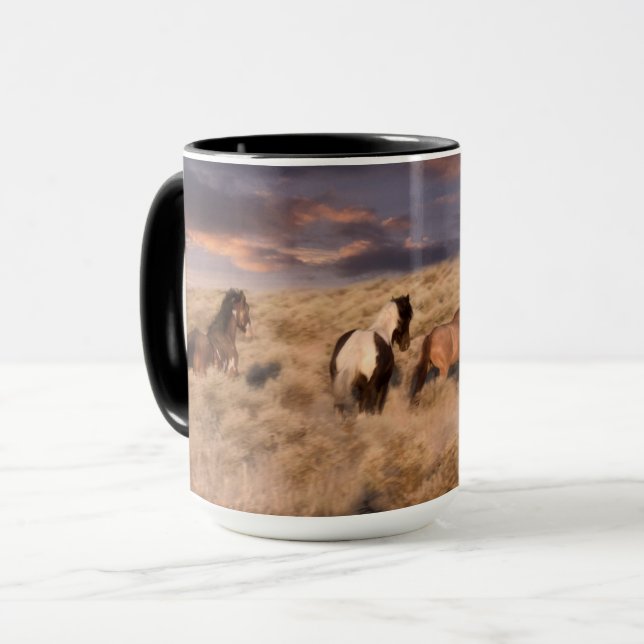 Mug Chevaux sauvages en course (Devant gauche)