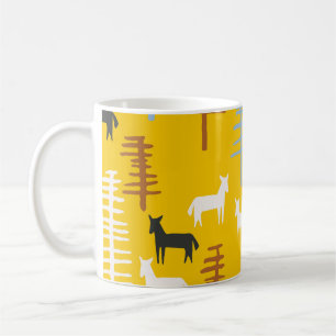 Mug Chevaux Tribaux : Forêt Rétro Sans Mer