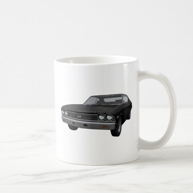 Mug Chevelle 1968 solides solubles : Finition noire (Droite)