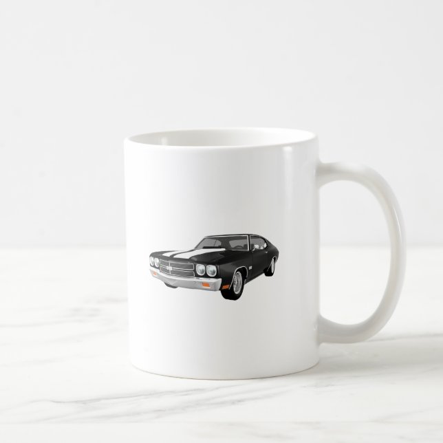 Mug Chevelle 1970 solides solubles : Finition noire : (Droite)