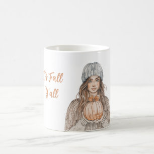 Mug Cheveux Bruns Femme Chapeau Citrouille C'est l'Aut