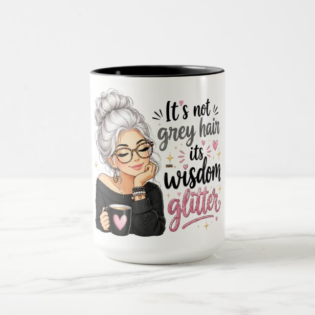 Mug Cheveux Gris Drôles (Centre)