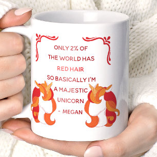 Mug Cheveux Rouges Licorne Majestueuse Personnalisé Dr