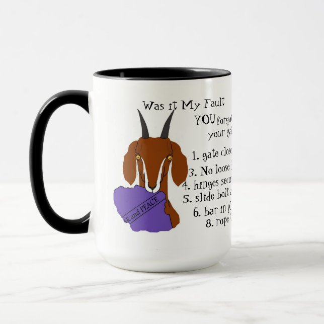 Mug Chèvre, artiste de l'évasion, nubienne, chèvre boe (Gauche)