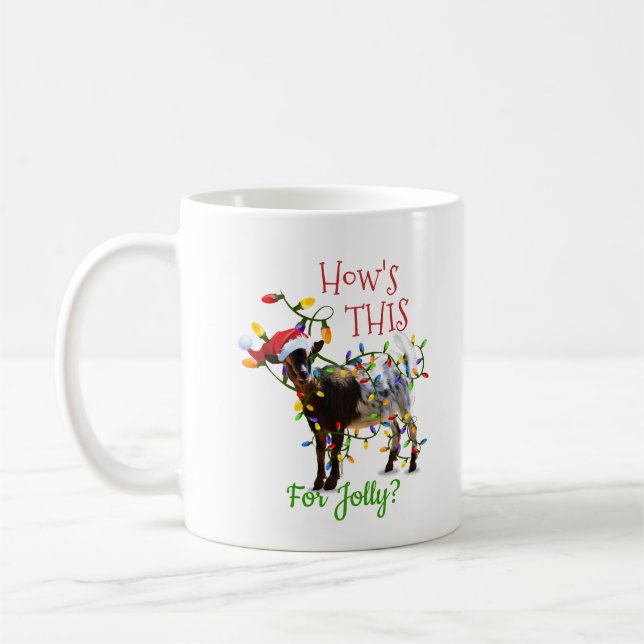 Mug Chèvre de Noël amusante Comment est-ce pour Jolly (Gauche)