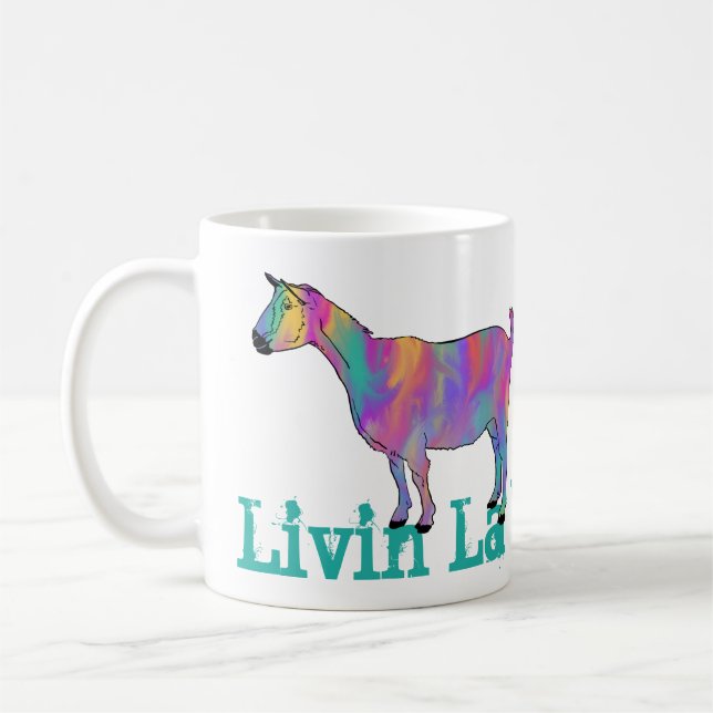 Mug Chèvre Drôle de slogan Vivre La Vida Chèvrefunky A (Gauche)
