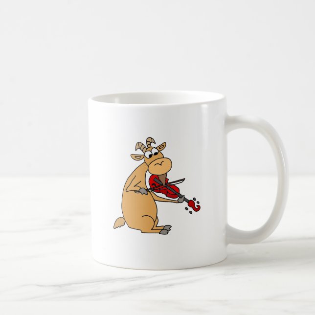 Mug Chèvre drôle jouant la bande dessinée de violon (Droite)