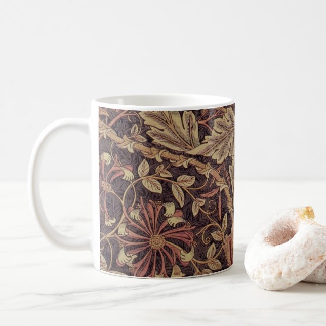 Mug Chèvrefeuille par William Morris, Art de fleurs de (Avec donut)