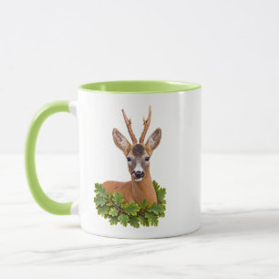 Mug Chevreuil joueur dans une forêt verte