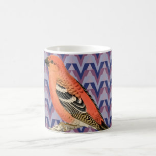 Mug Chevron et oiseau rose vintage