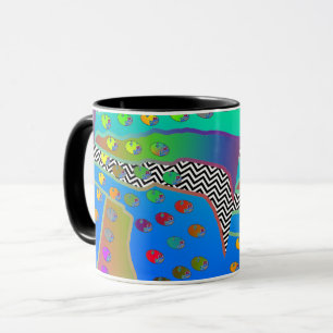 Mug Chevron Géométrique Bleu Vert