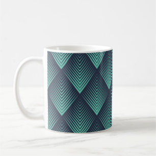 Mug Chevron Op-Art bleu néon.
