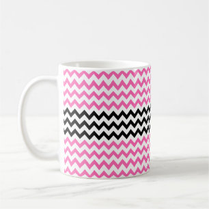 Mug Chevron rose et noir par Shirley Taylor