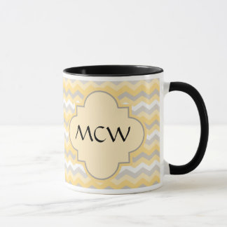 Mug Chevron Zigzag jaune/gris