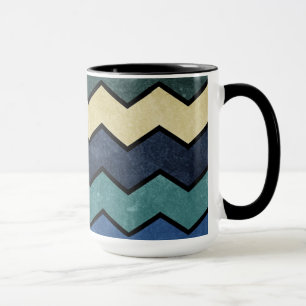 Mug Chevrons bleus virils modernes