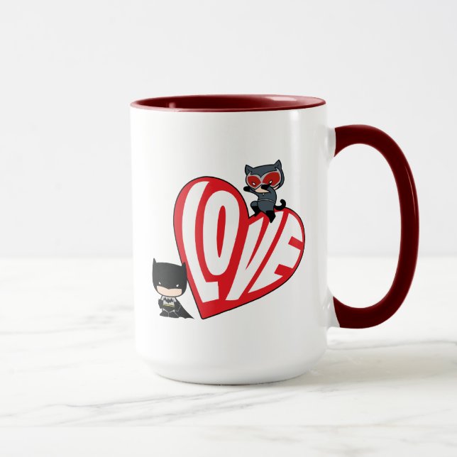Mug Chibi Catwoman rebondit sur Batman (Droite)