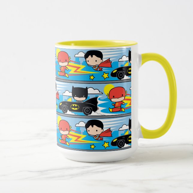 Mug Chibi Flash, Superman et Batman Racing Motif (Droite)