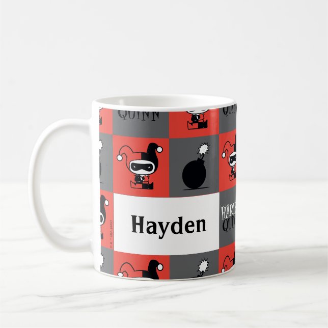 Mug Chibi Harley Quinn Checker Motif (Gauche)