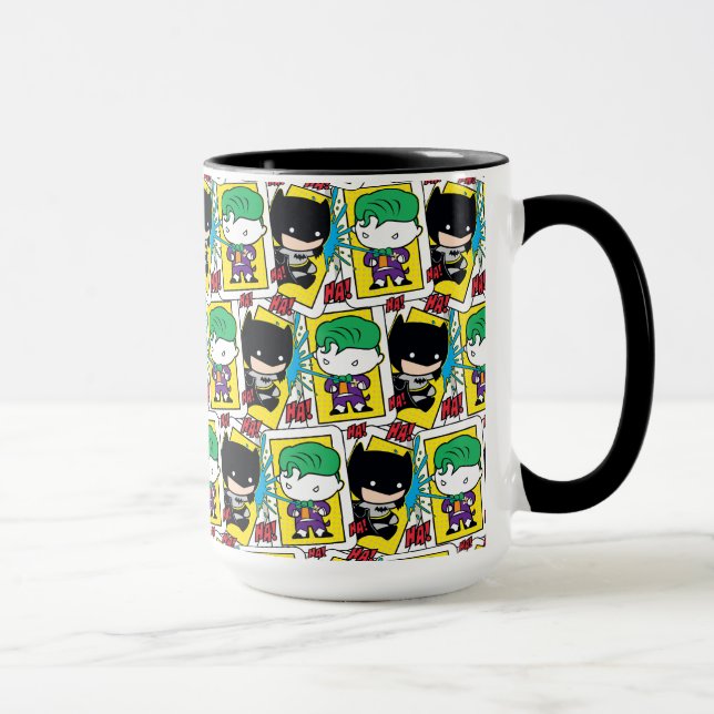 Mug Chibi Joker et Batman Motif de cartes de jeu (Droite)