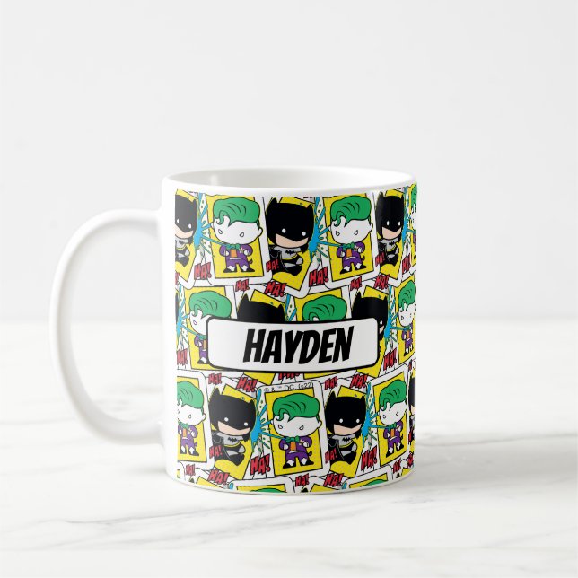 Mug Chibi Joker et Batman Motif de cartes de jeu (Gauche)
