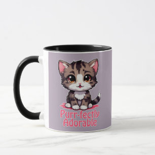 Mug Chibi Kawaii Kitten Purr parfaitement adorable en