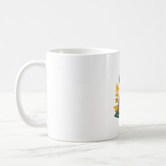 Mug Chibi Numérique Mignon de Retriever doré Doggo (Gauche)