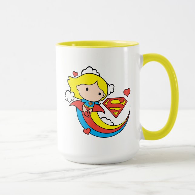 Mug Chibi Supergirl volant arc-en-ciel (Droite)