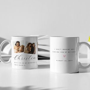 Mug Chic 3 Photo Cadeau de demoiselle d'honneur Souven