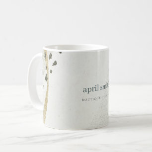 Mug Chic Abstrait d'ivoire d'or noir Gris pierre textu