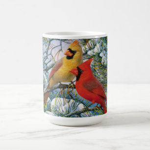 Mug Chic Beau Cardinal Rouge Et Noël De Neige